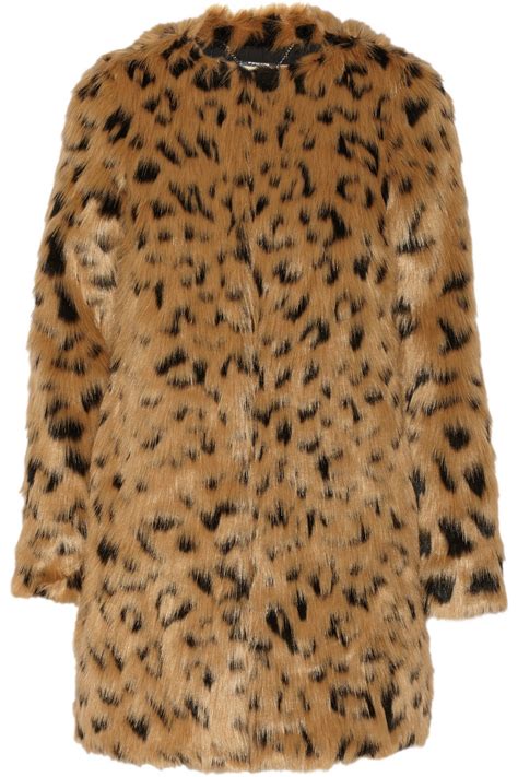 michael kors leopard faux fur short coat|michael kors brown puffer jacket.